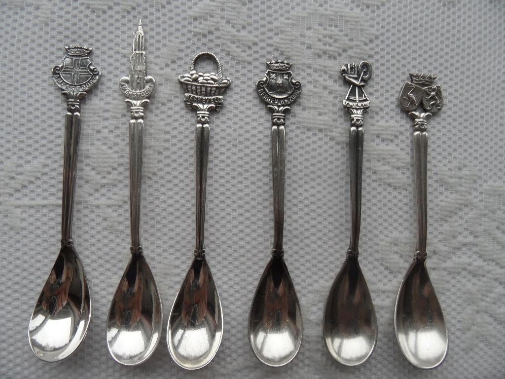 diverse verzilverde posthoorn lepeltjes, Antiek en Kunst, Antiek | Bestek, Ophalen of Verzenden