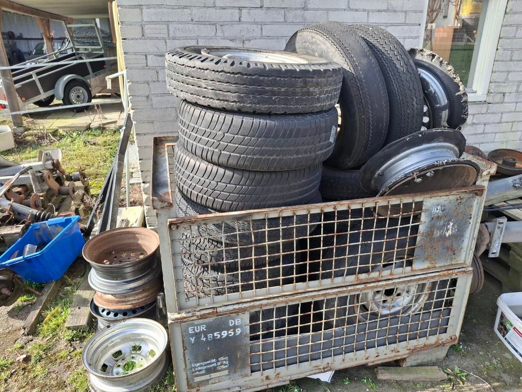 aanhangwagenwielen €5  opruiming  8 tot 16inch, Ophalen, Gebruikt