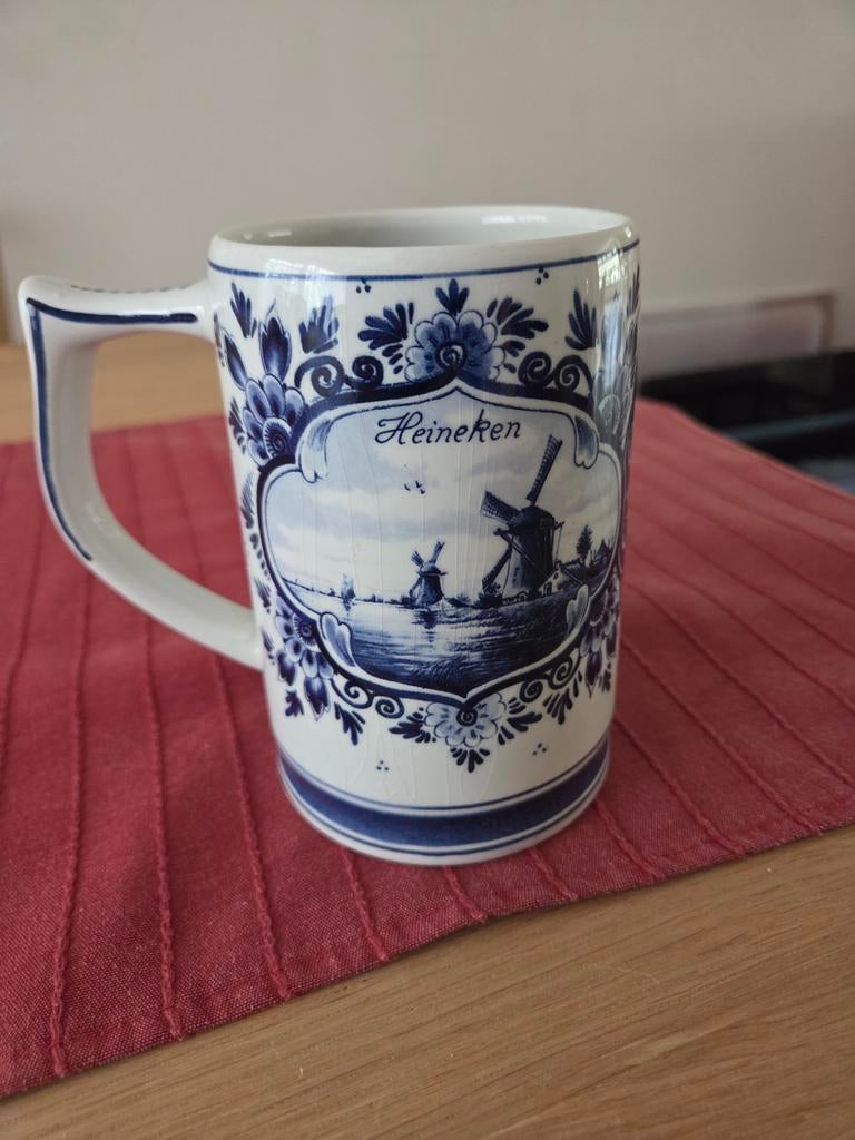 Te koop Delfs blauwe bierpul, Verzamelen, Biermerken, Ophalen of Verzenden, Zo goed als nieuw, Pul(len), Heineken