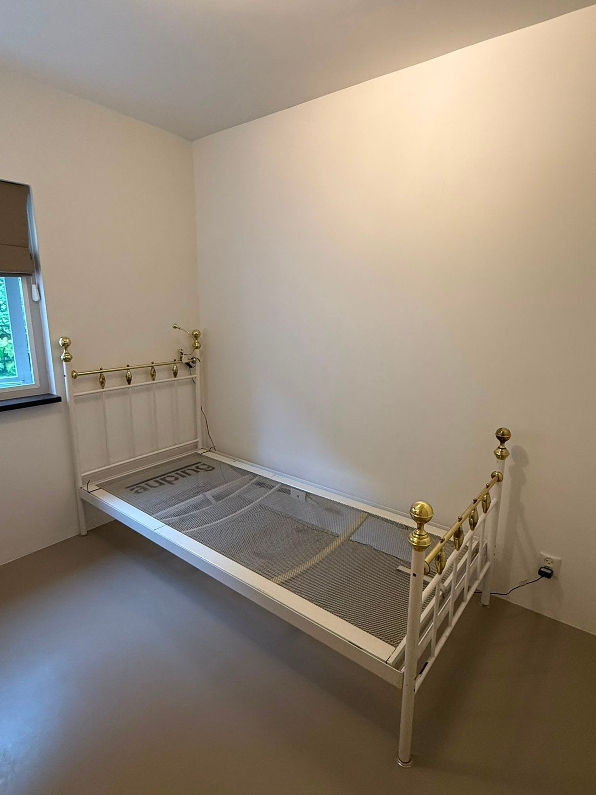 Replica antiek frans bed met auping spiraal, en matras, Ophalen, Gebruikt, 90 cm, Eenpersoons