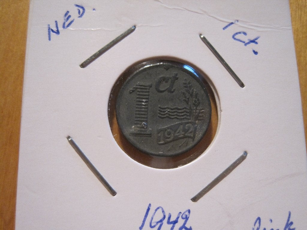 Munt 1 cent 1942 Nederland, Ophalen of Verzenden, Koningin Wilhelmina, 1 cent, Losse munt