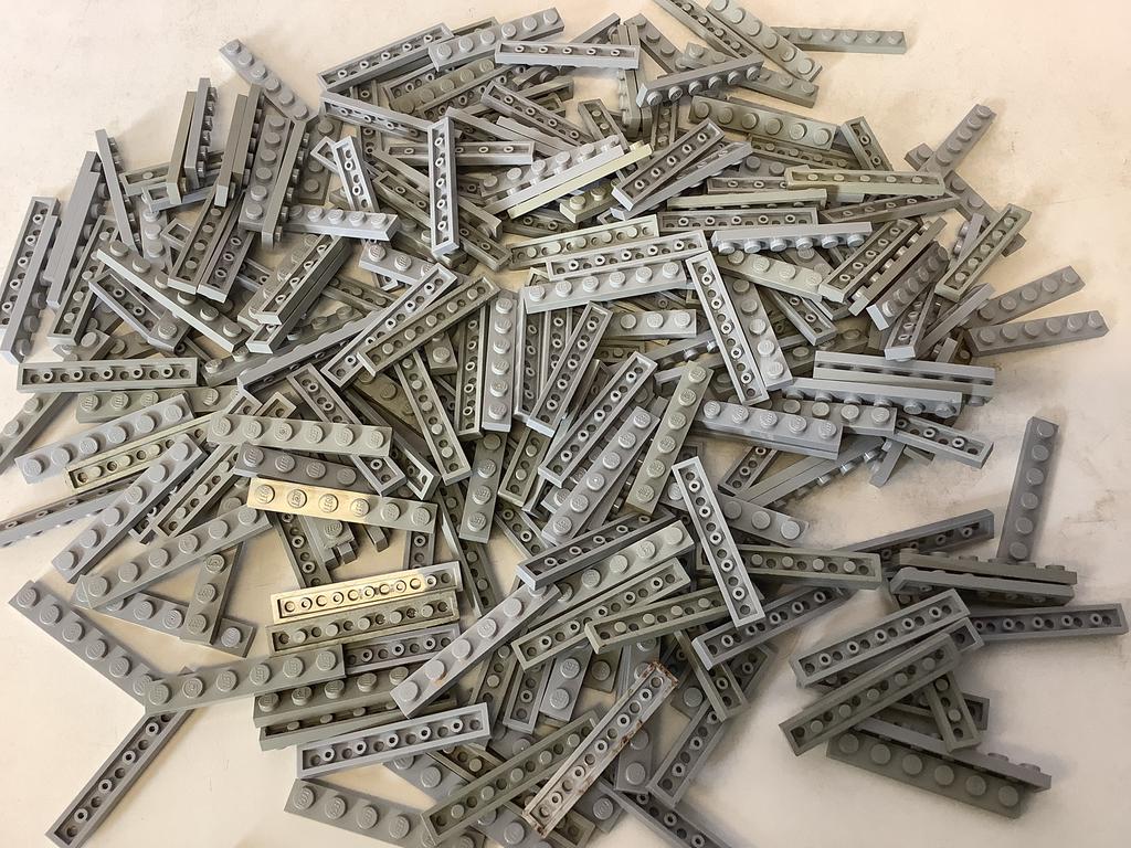 Lego plaat 1x6 licht grijs, Ophalen of Verzenden, Gebruikt, Losse stenen, Lego