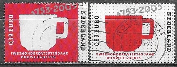 NL serie 250 jaar Douwe Egberts 2003, Verzenden, Na 1940, Gestempeld
