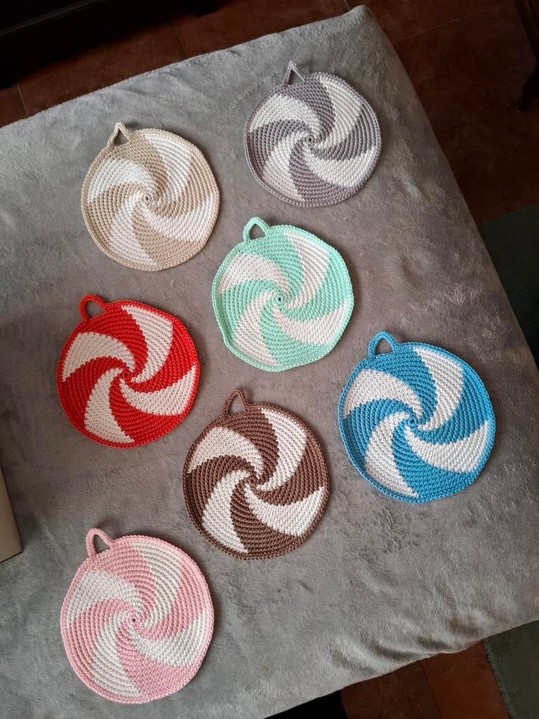 Handgemaakte gehaakte pannenlappen - Diverse kleuren, Overige typen, Nieuw, Ophalen of Verzenden, Meerkleurig