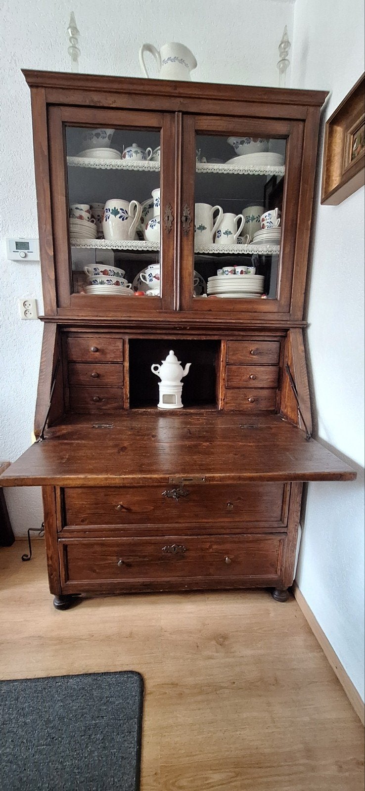 secretaire met vitrinekast, Huis en Inrichting, Ophalen, Gebruikt, Antiek