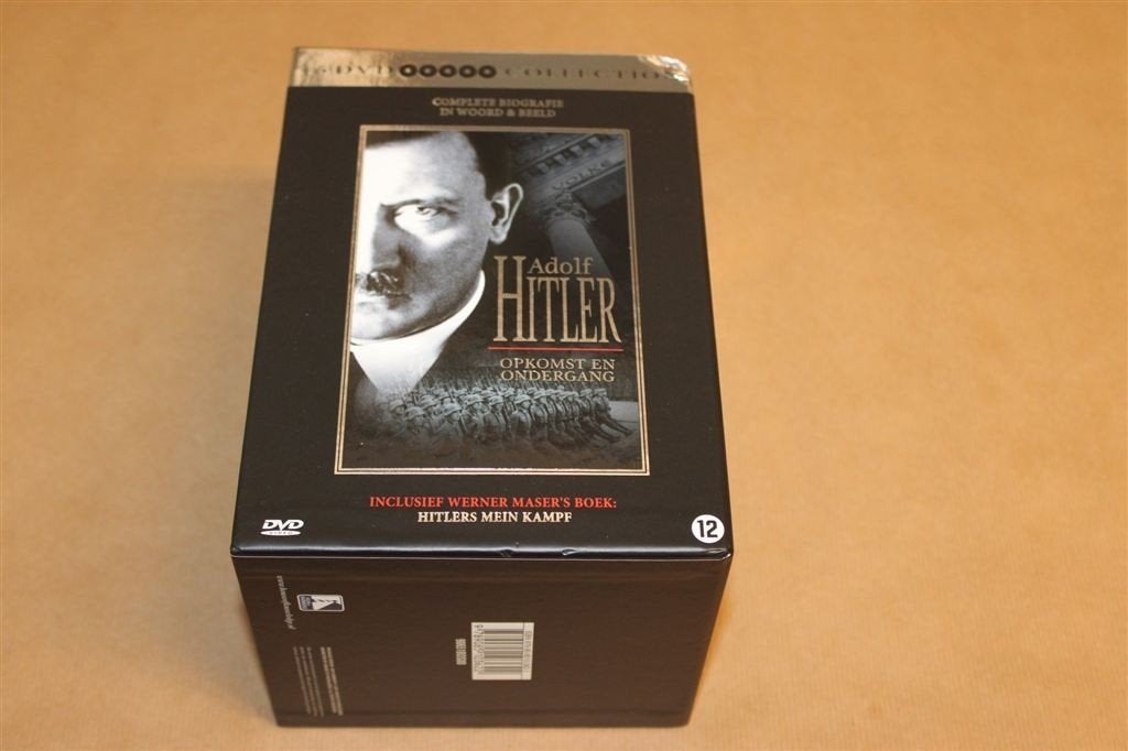 Adolf Hitler Opkomst en Ondergang — 5 DVD + Boek, Alle leeftijden, Ophalen of Verzenden, Zo goed als nieuw, Oorlog of Misdaad
