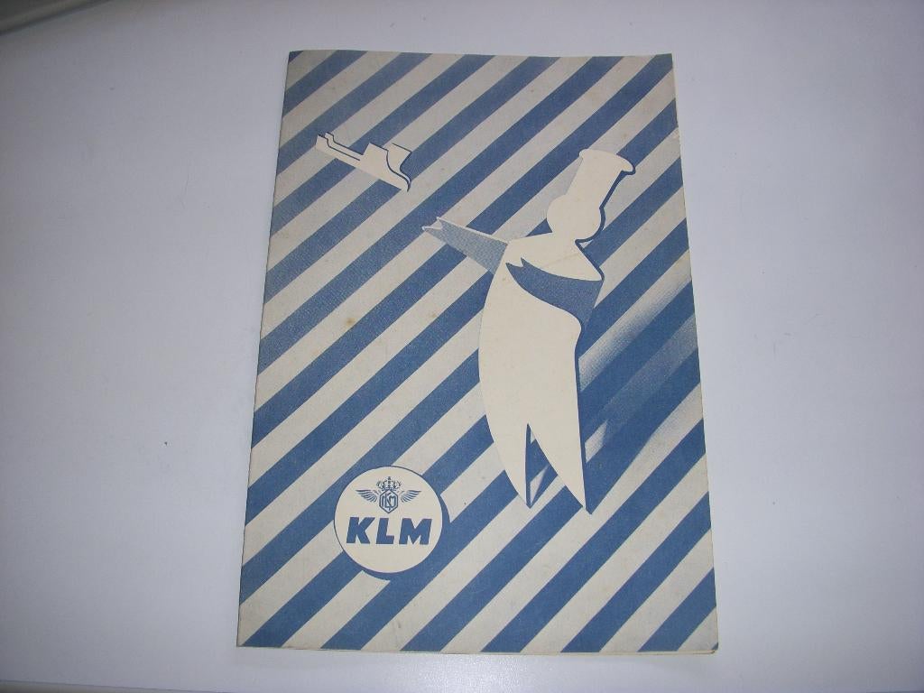 Mooie en bijzondere menukaart van de KLM uit 1954, Verzamelen, Luchtvaart en Vliegtuigspotten, Gebruikt, Overige typen, Ophalen of Verzenden