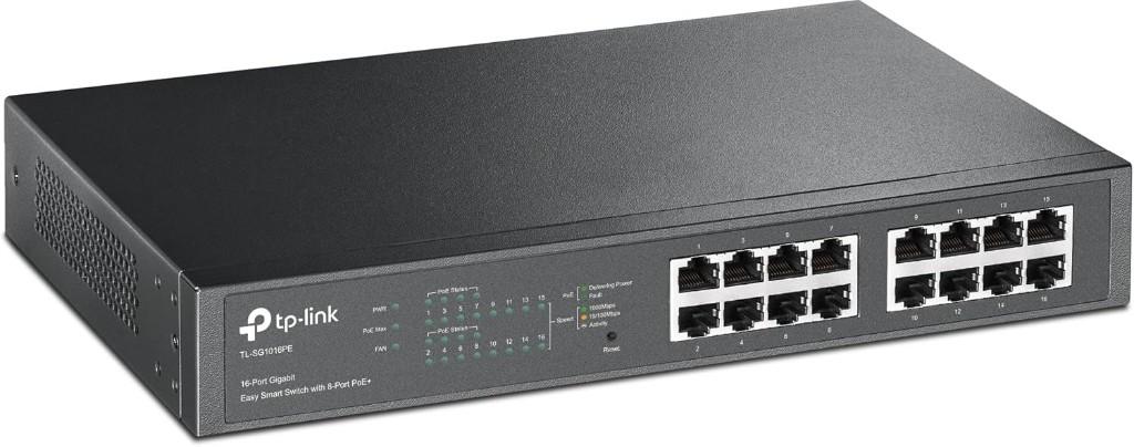 TP-Link 16-poorts Managed PoE (TL-SG1016PE), Computers en Software, Netwerk switches, Ophalen of Verzenden, Zo goed als nieuw