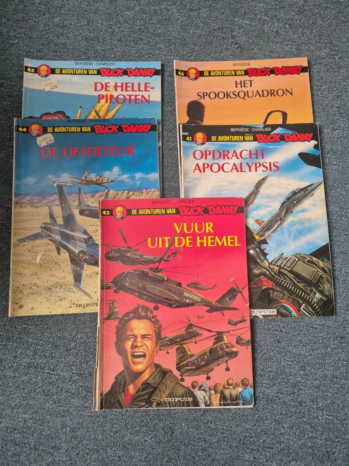 5 stripboeken Buck Danny, Boeken, Meerdere stripboeken, Ophalen of Verzenden, Gelezen