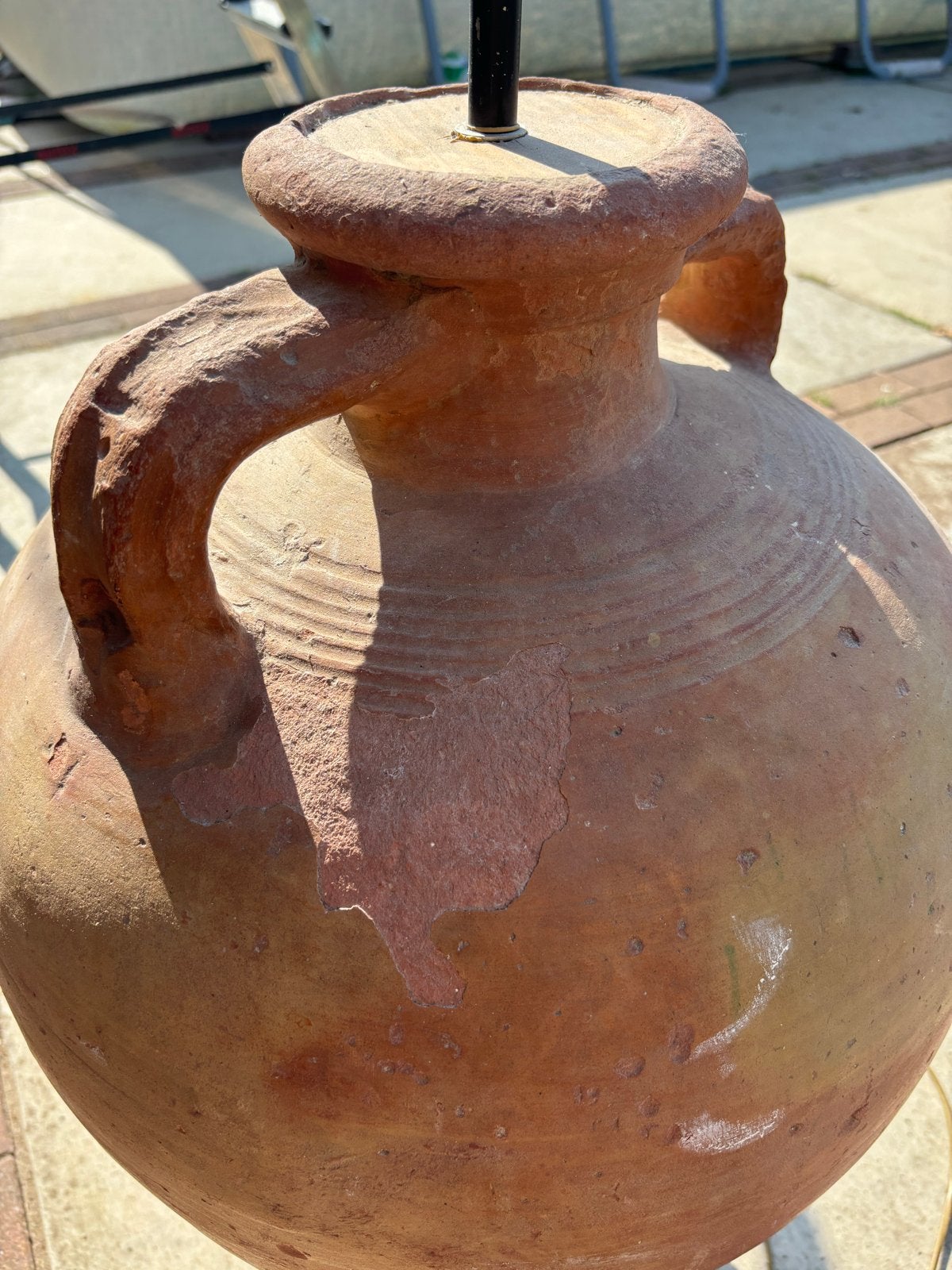 Grote terracotta amfoor lamp - uniek en sfeervol, Ophalen