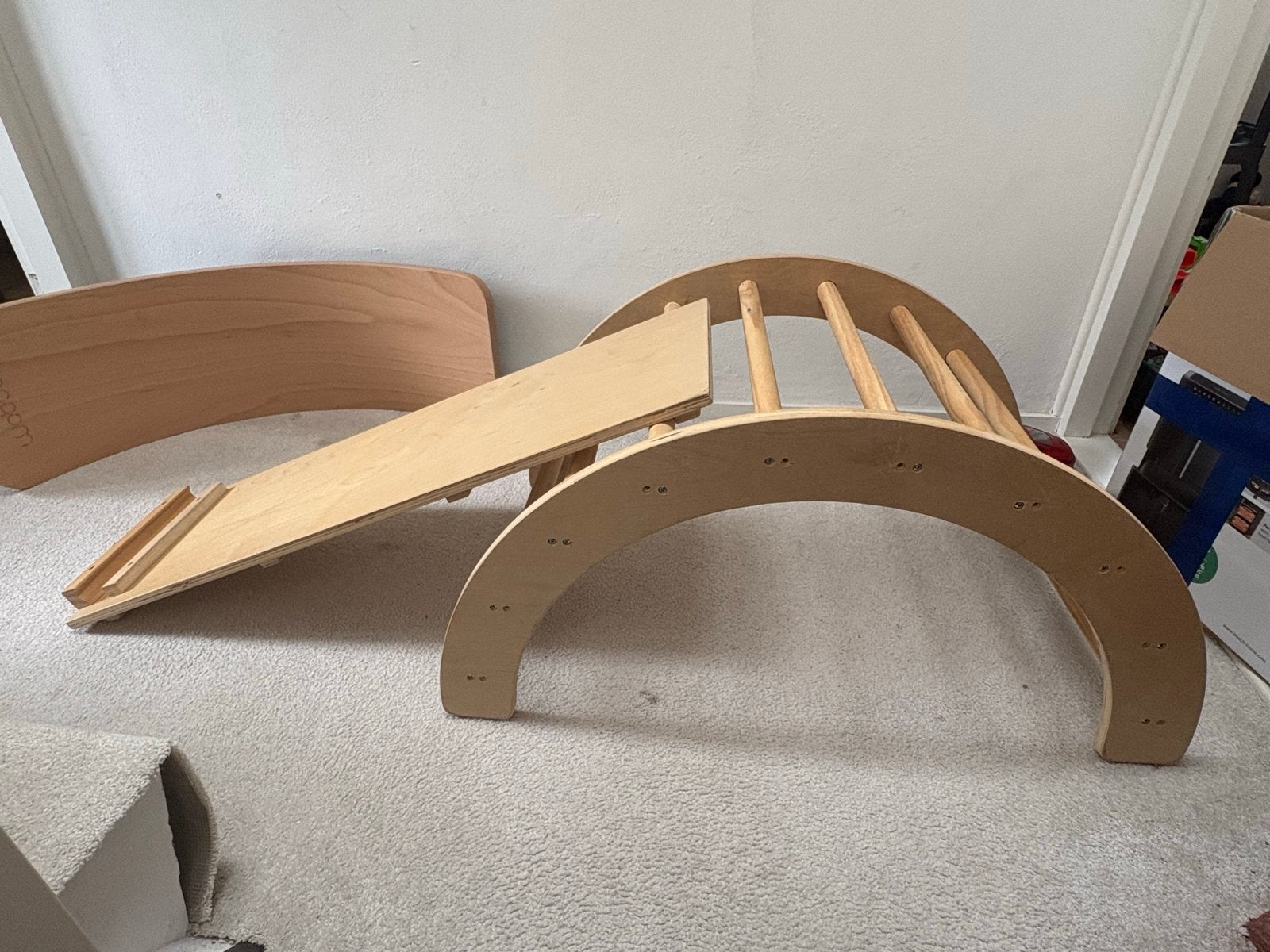 Houten Klimrekje met Glijbaan voor Dreumesen, Ophalen of Verzenden, Zo goed als nieuw, Glijbaan