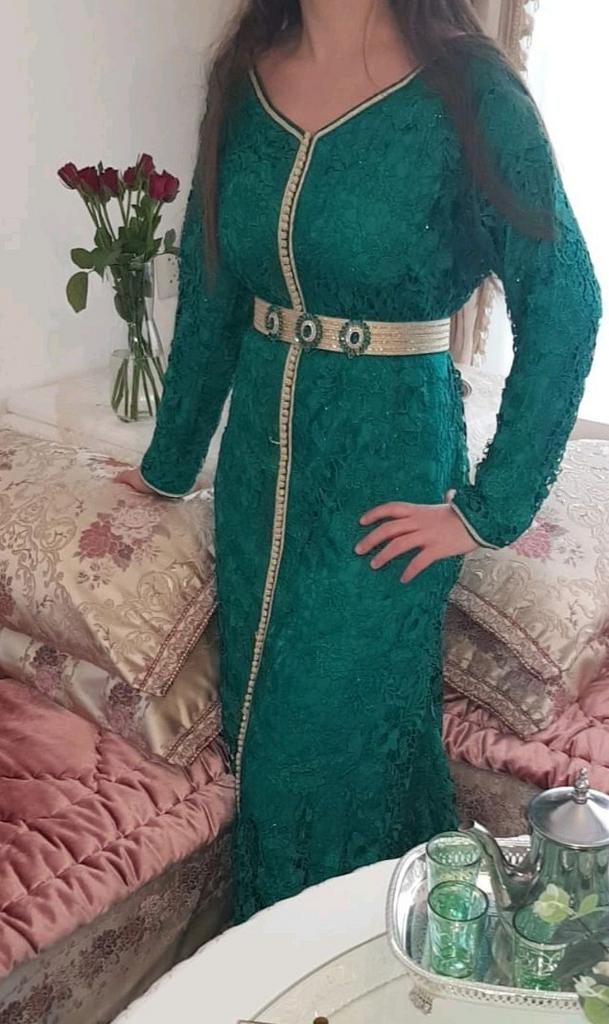 Mooi groen takshita kaftan te koop, Ophalen of Verzenden, Zo goed als nieuw, Groen, Overige typen