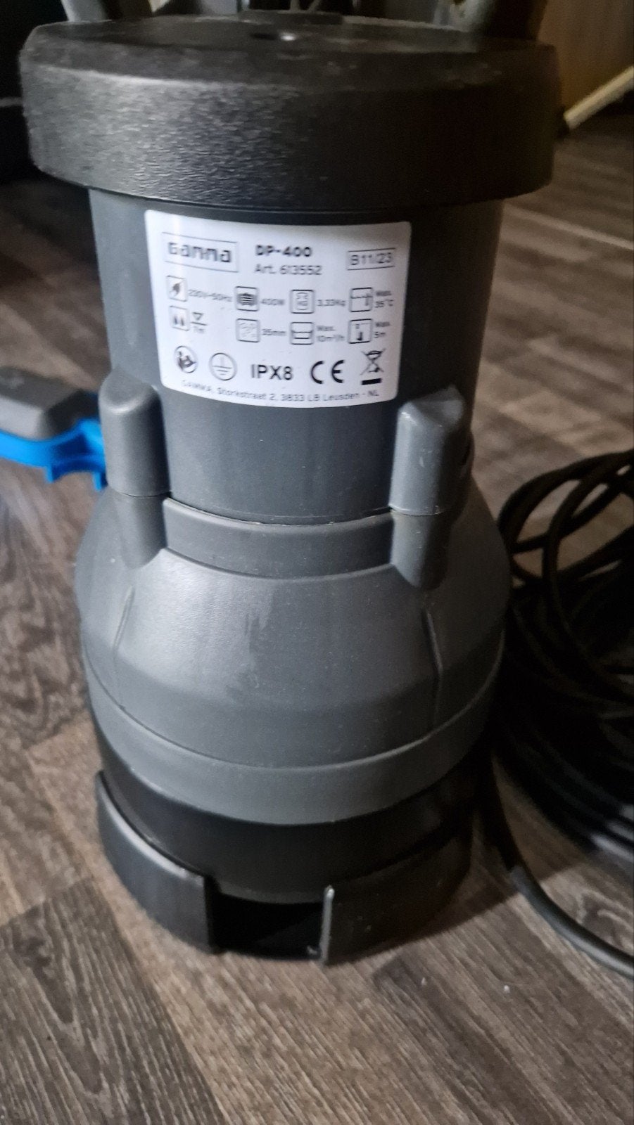 Gamma DP-400 Dompelpomp 400W met vlotterschakelaar en slang, Ophalen of Verzenden