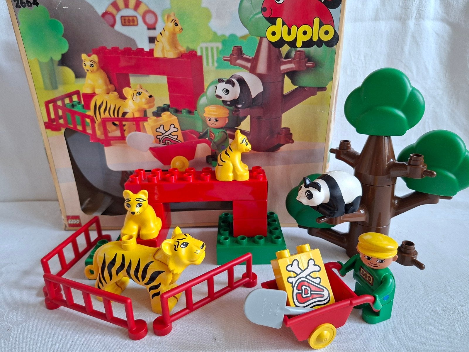 Vintage Duplo 2664 Tijgerverblijf Zoo dierentuin met Doos !, Ophalen of Verzenden, Zo goed als nieuw, Duplo, Complete set