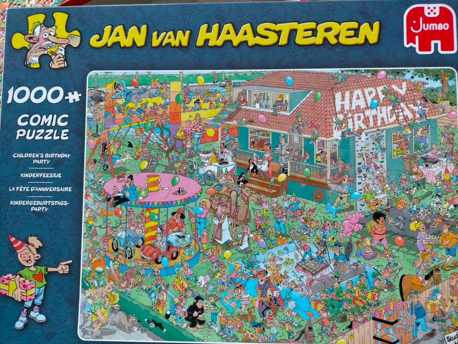 Jan van Haasteren  - Kinderverjaardagsfeest 1000 stukj, Ophalen of Verzenden, 500 t/m 1500 stukjes, Zo goed als nieuw, Legpuzzel
