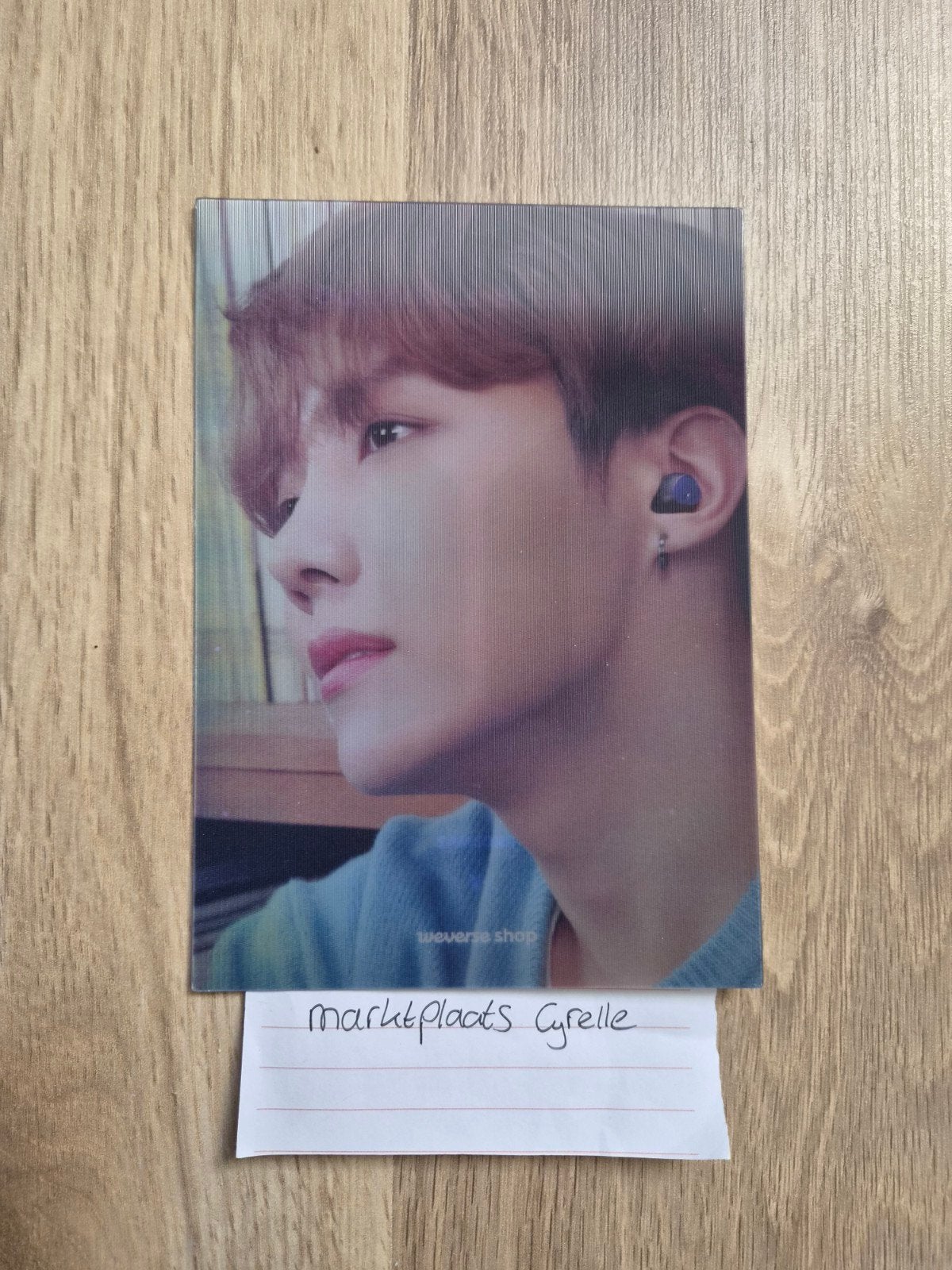 BTS J- Hope Galaxy Buds Lenticular Photocard 2020 - weverse, Ophalen of Verzenden, Zo goed als nieuw, Foto of Kaart
