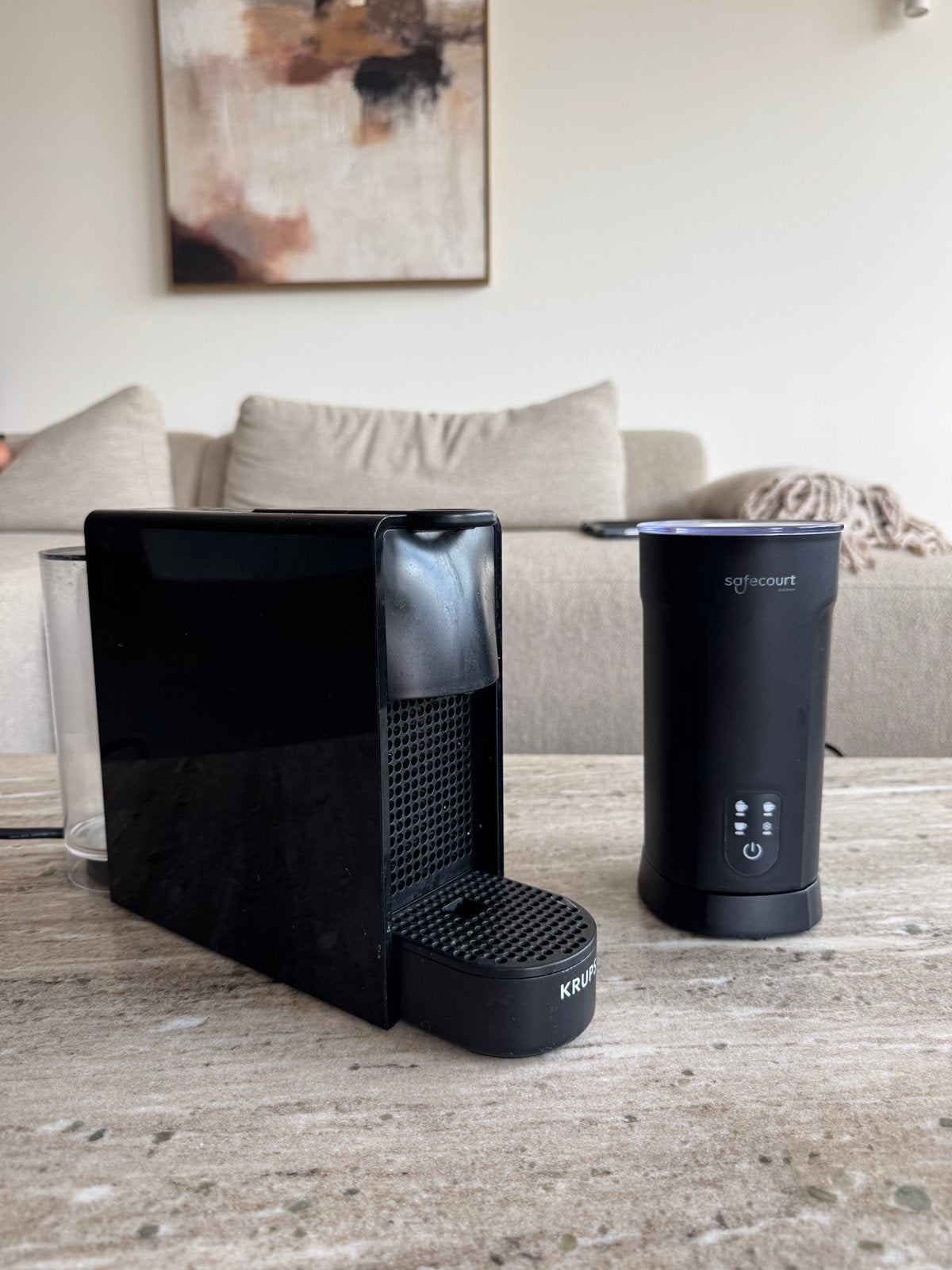 Krups Nespresso Essenza Mini + Elektrische Melkopschuimer, Witgoed en Apparatuur, Ophalen, Gebruikt, Nespresso