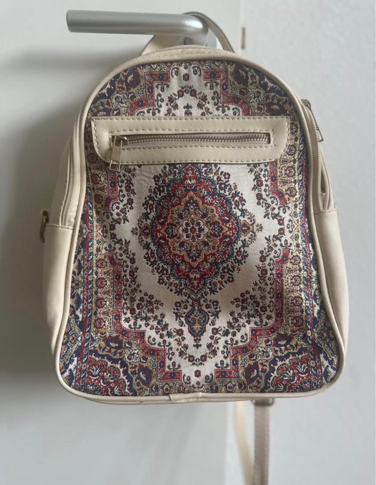 Boho rugzak met Perzisch tapijtprint – crème, Overige merken, Gebruikt, Minder dan 30 cm, 25 tot 40 cm