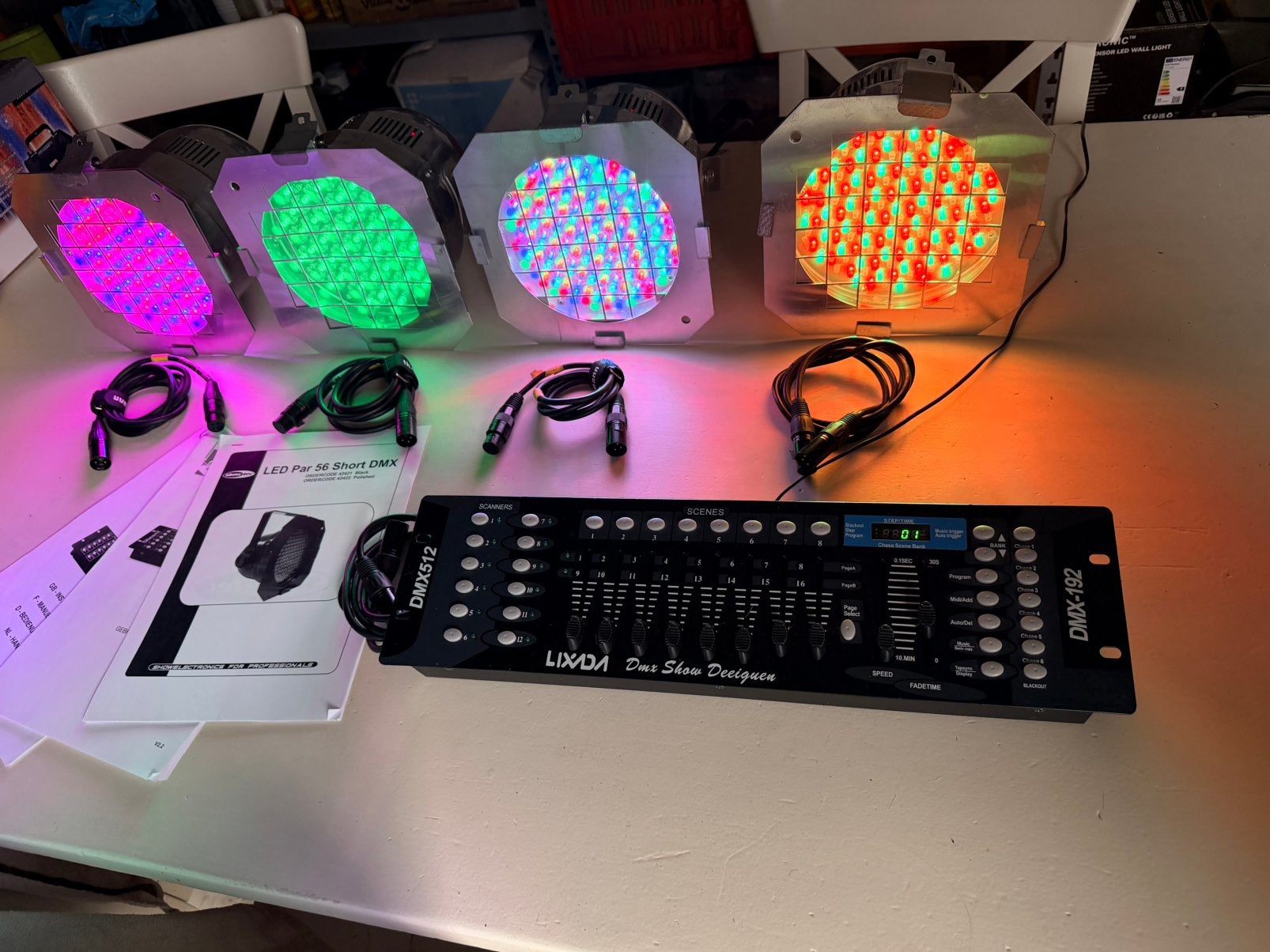Complete DMX led lichtset met controller en kabels, Ophalen of Verzenden, Gebruikt, Licht, Geluidgestuurd