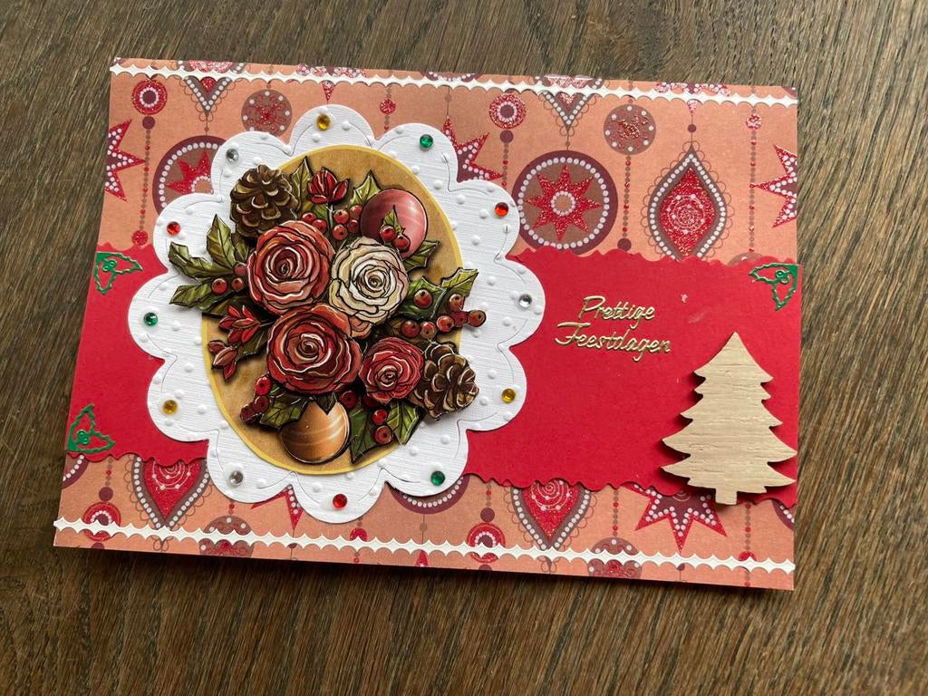 3d kerstkaart prettige feestdagen 5, Verzenden, Zo goed als nieuw, Kerst