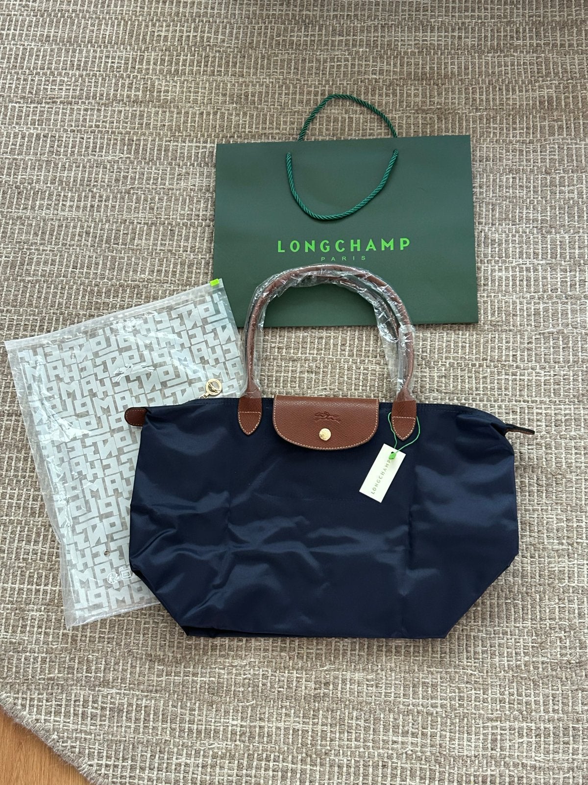 Longchamp Le Pliage Shopper L Donkerblauw, Sieraden, Tassen en Uiterlijk, Tassen | Damestassen, Ophalen of Verzenden, Nieuw, Blauw