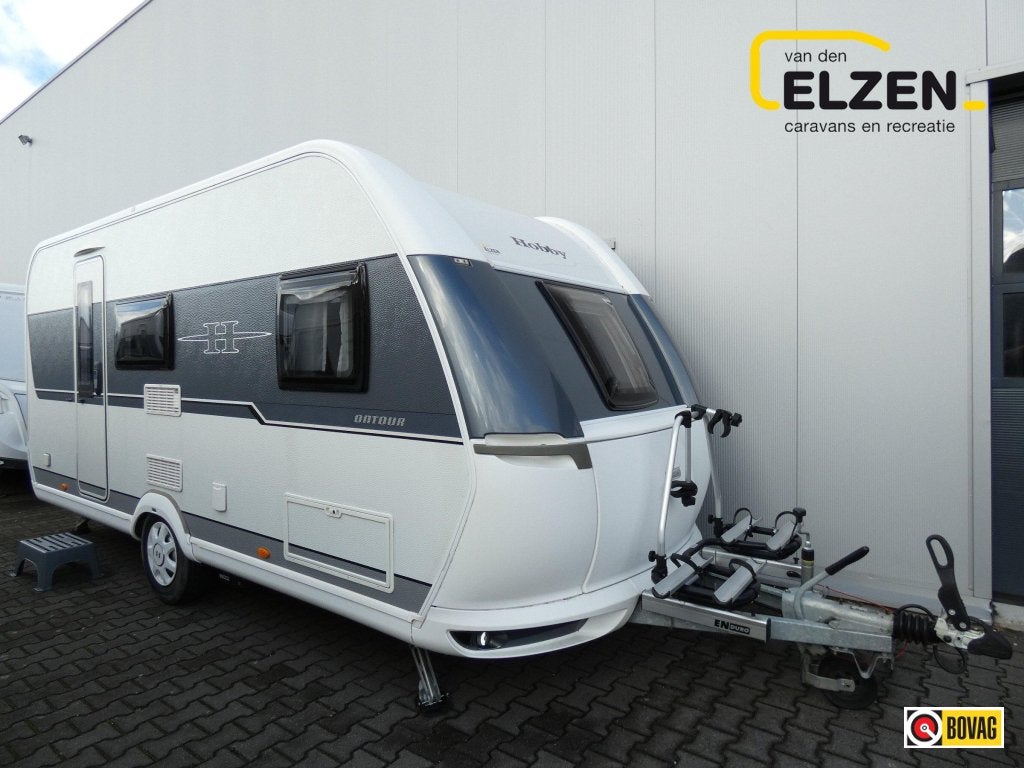 Hobby On Tour 470 KMF Mover, voortent, fietsdr., Fietsenrek, Hobby, Bedrijf, Treinzit