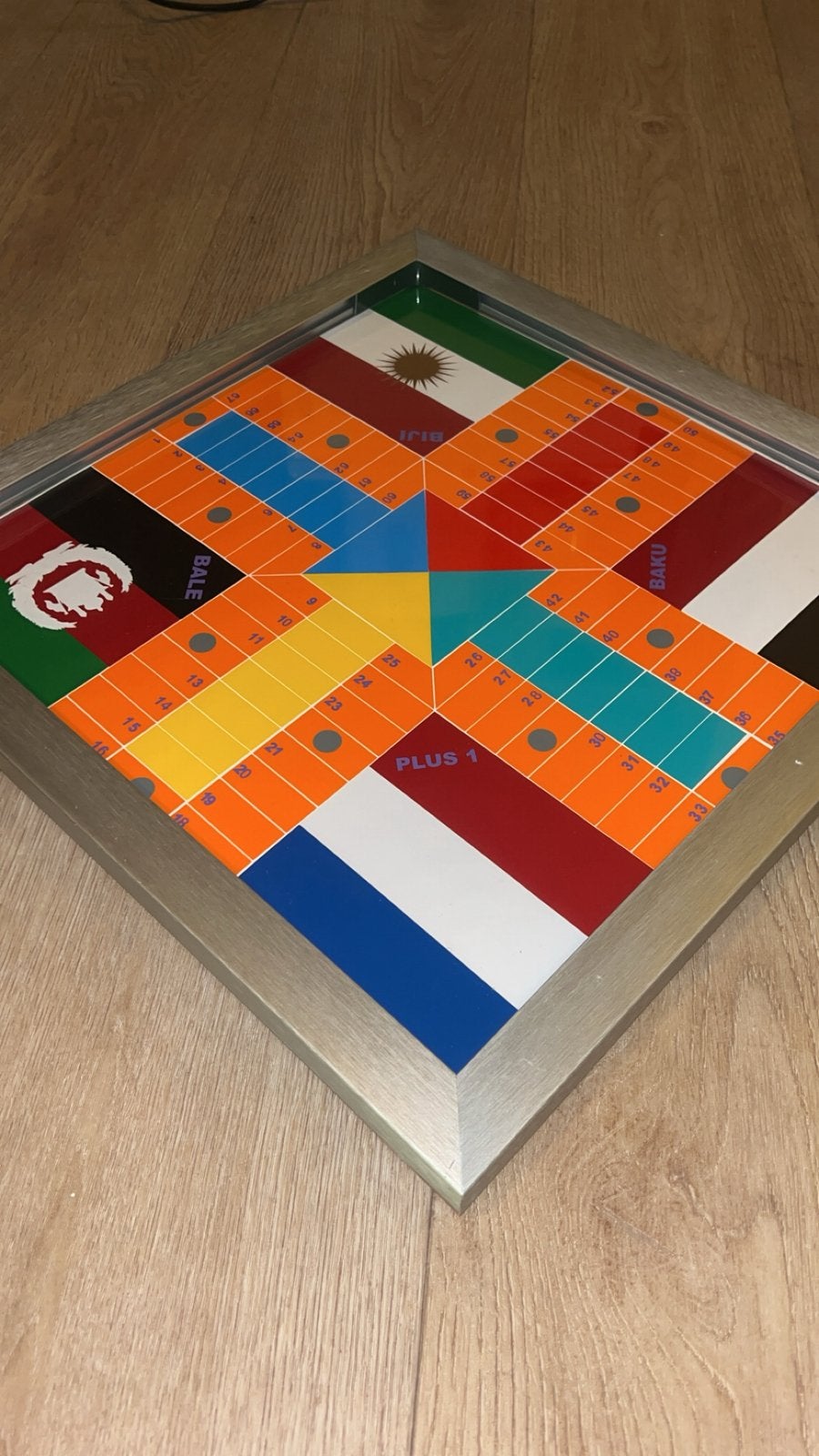 Eigen 1of1 Parchi Parchisi Parchis custum Bordspel handmade., Drie of vier spelers, Ophalen of Verzenden, Gebruikt