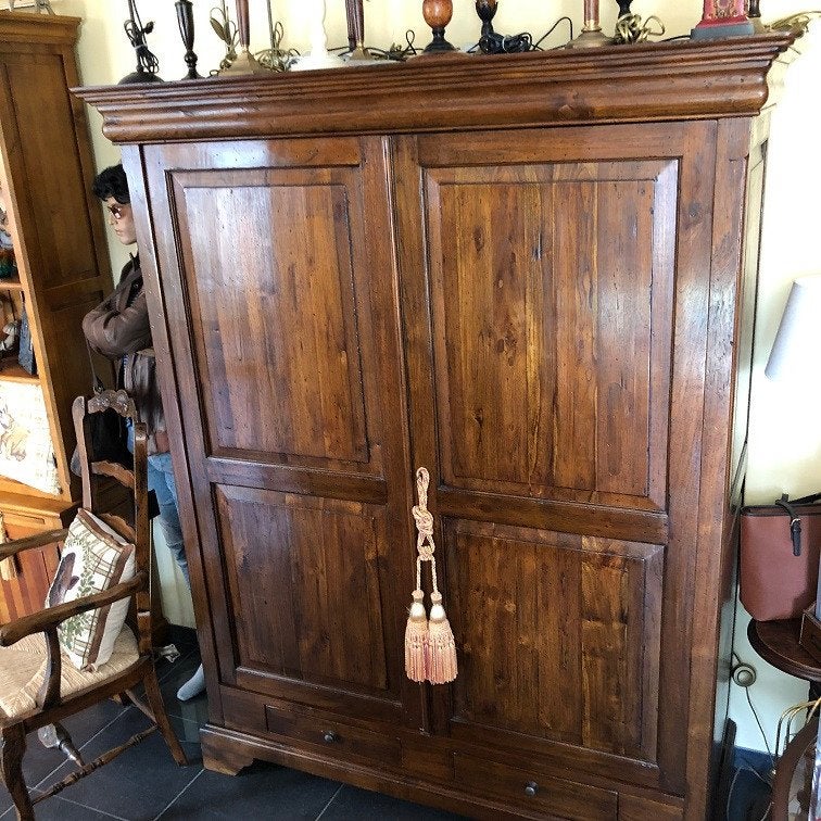 NIEUWE massief teakhouten linnen kast Louis Philippe halkast, Ophalen, Hout, Wilms, Nieuw
