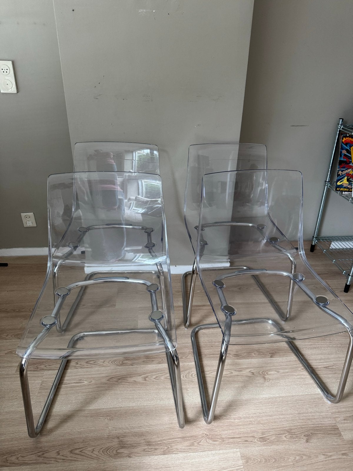 Set van 4 ikea tobias stoelen, Huis en Inrichting, Stoelen, Ophalen, Kunststof, Gebruikt, Overige kleuren