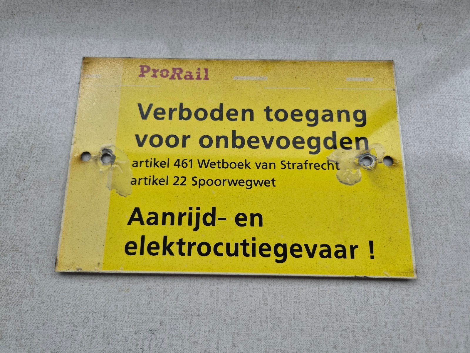 Pro Rail Verboden toegang  NS Spoorwegen, Ophalen of Verzenden, Gebruikt, Trein, Overige typen