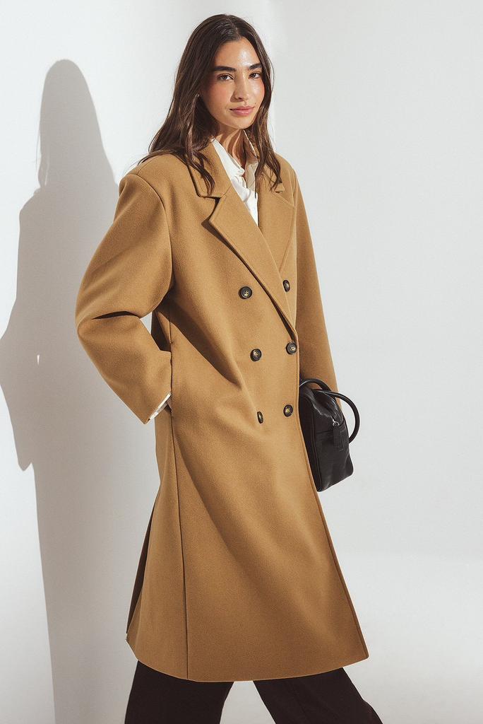 Trendy oversized Camel jas maat 36 Mantel, Ophalen of Verzenden