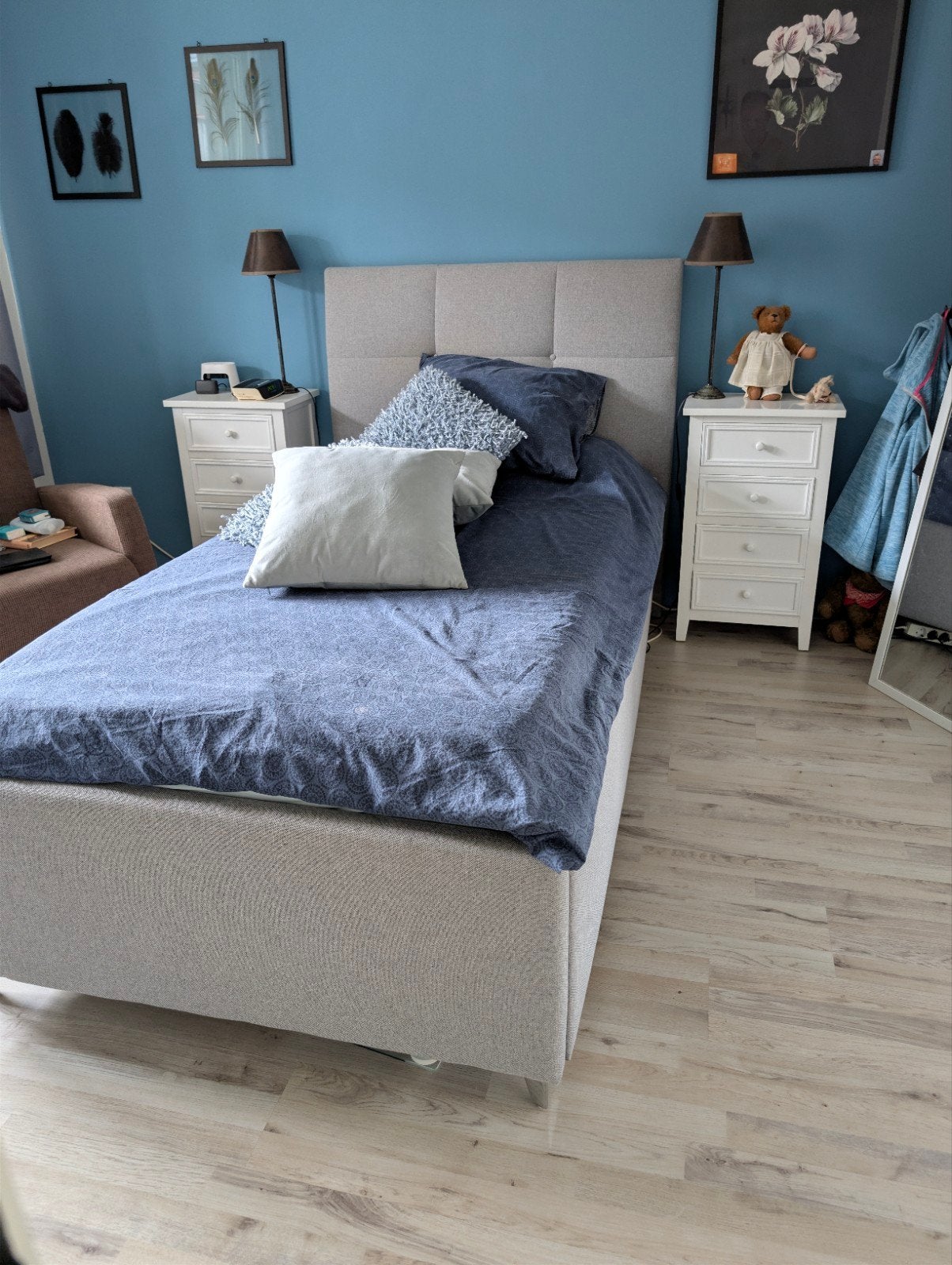 Bed met electrisch verstelbare latenbodem- 90x200 cm, Huis en Inrichting, Slaapkamer | Bedden, Ophalen, Gebruikt, 90 cm, Eenpersoons
