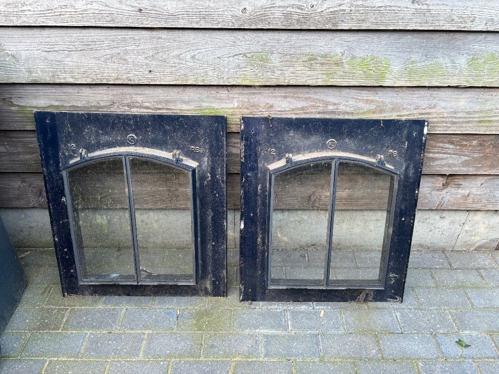 Oude gietijzeren uitzetramen, Ophalen, Gevelraam of Ruit, Gebruikt, Minder dan 80 cm