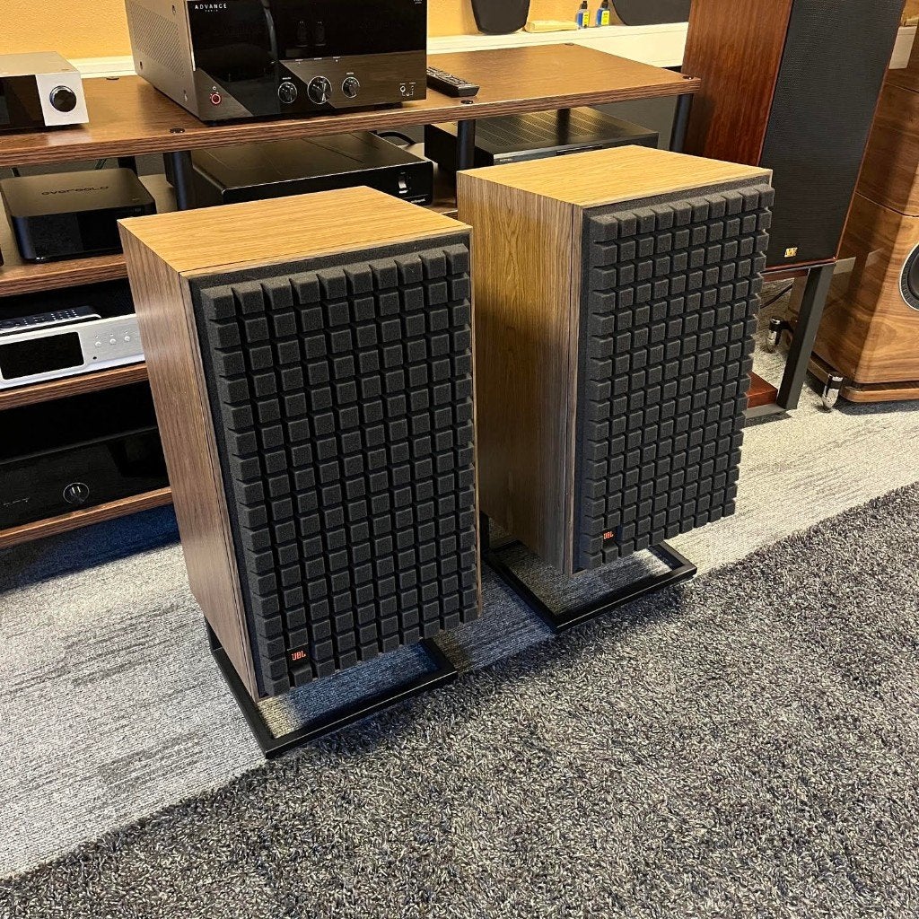 JBL L100 Classic mk1 zwart front + stands (occasion)