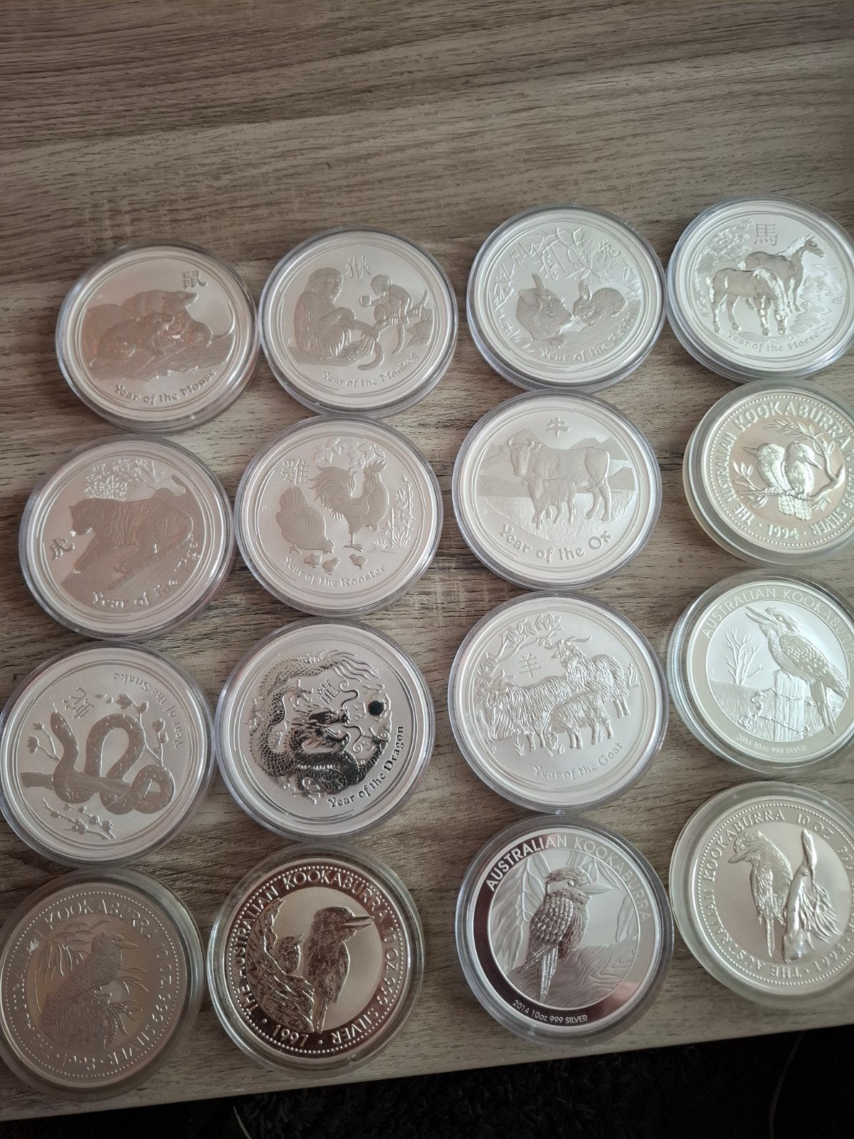 Lunar 2 in 10 Oz en Kookaburra in 10 Oz Zilveren Munten, Ophalen of Verzenden, Zilver