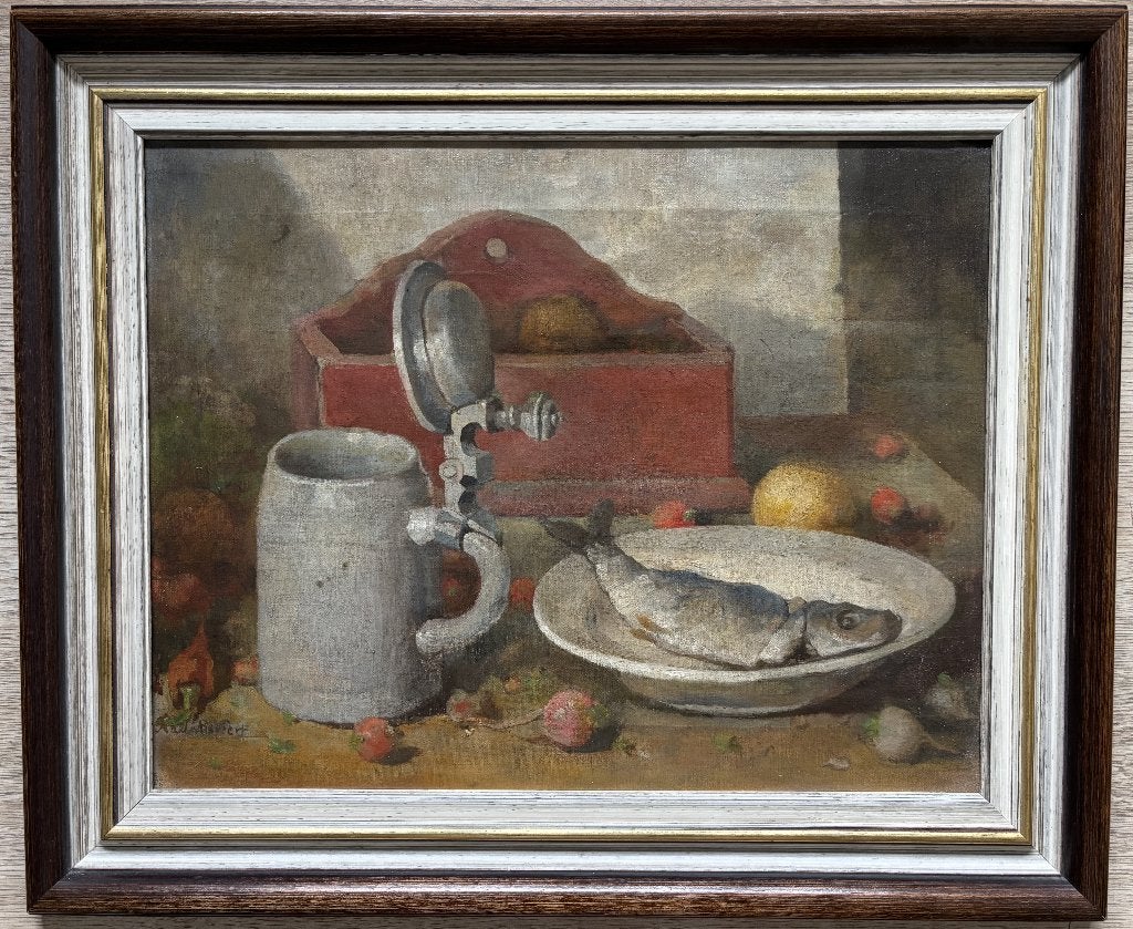 Adriaan P. de la Rivière (1857-1941) - Klassiek stilleven, Doek, Stilleven, Ophalen of Verzenden, Gesigneerd