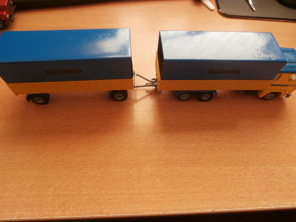 Tekno Scania LBS 141 met trailer 452 made in Holland, Verzenden, Gebruikt, Bus of Vrachtwagen