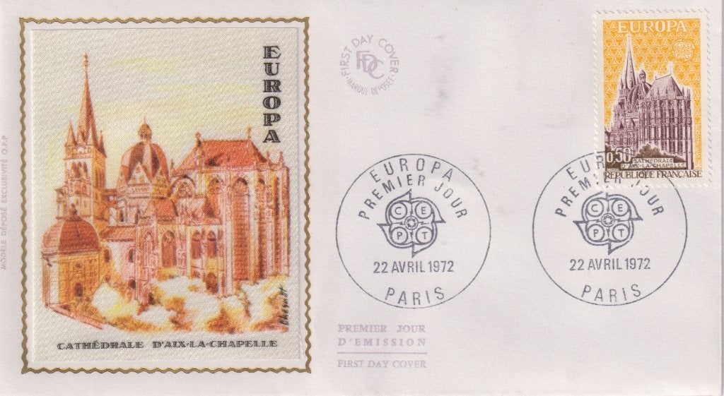 Frankrijk 1972 EUROPA Kathedraal D'Aix-La-Chapelle kerk, Verzenden, Onbeschreven, Europa