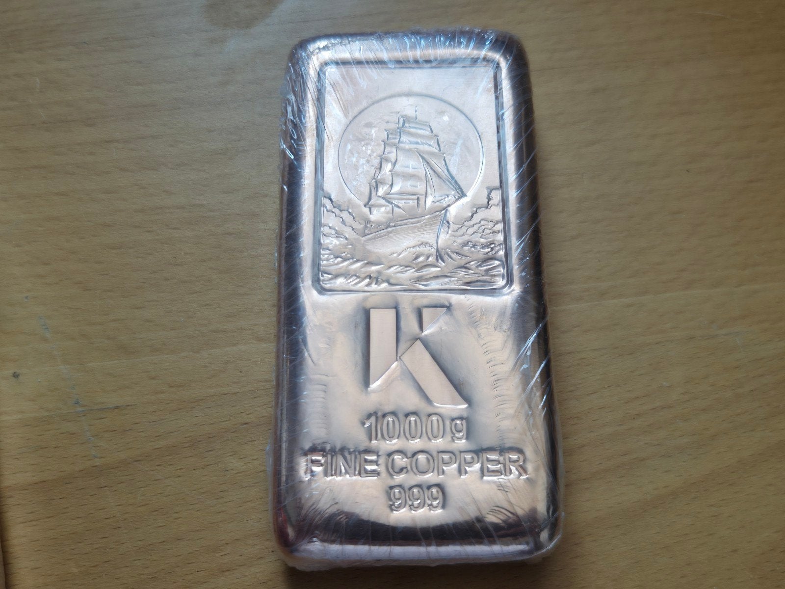 Kinesis: 1000 gram Koperbaar. 1 KG puur koper. Copper Bar., Ophalen of Verzenden, Koper