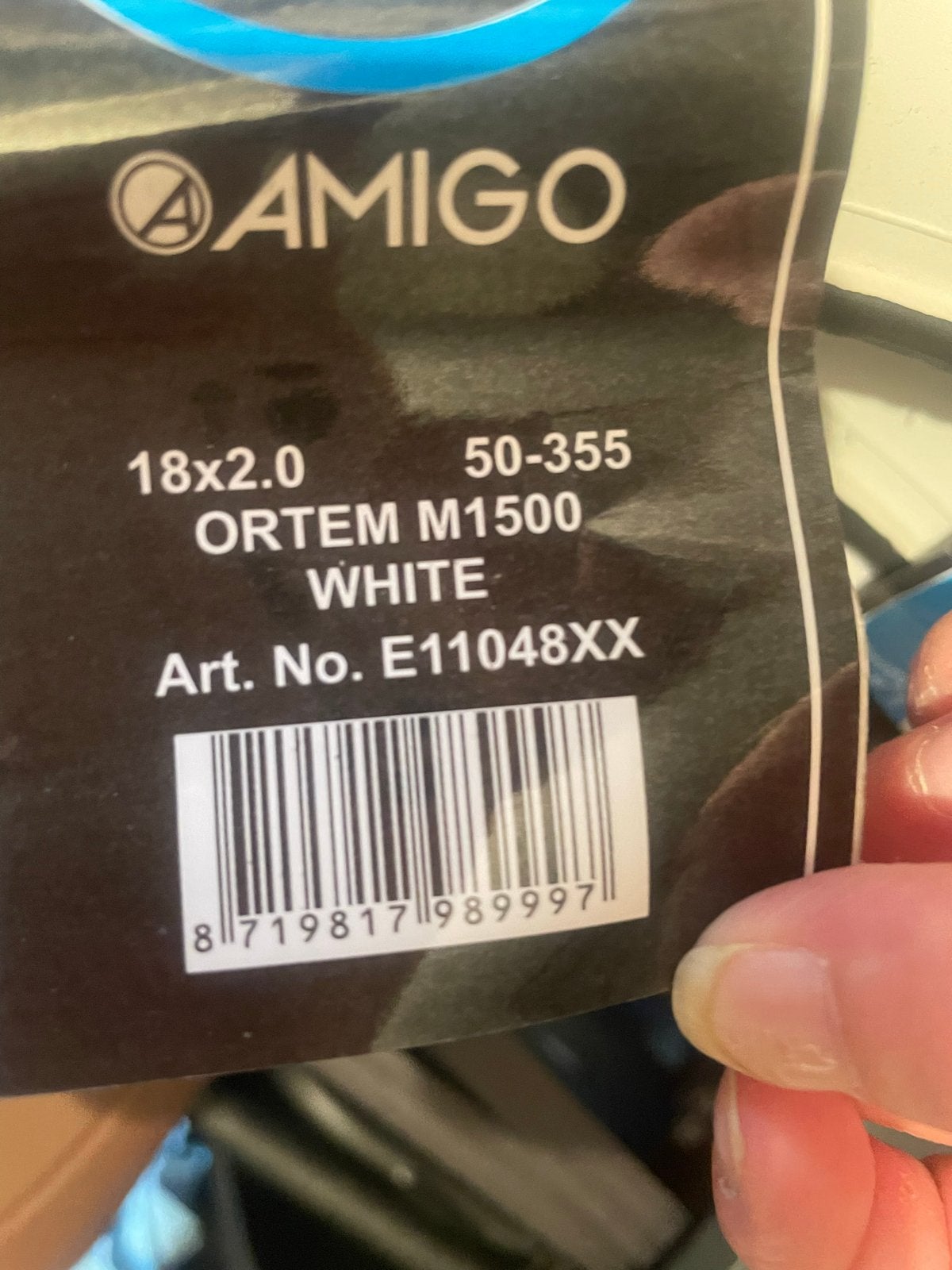 Amigo Buitenband 18x2.0 (50-355) ORTEM M1500 Wit, Ophalen of Verzenden, Nieuw, Band, Rubber