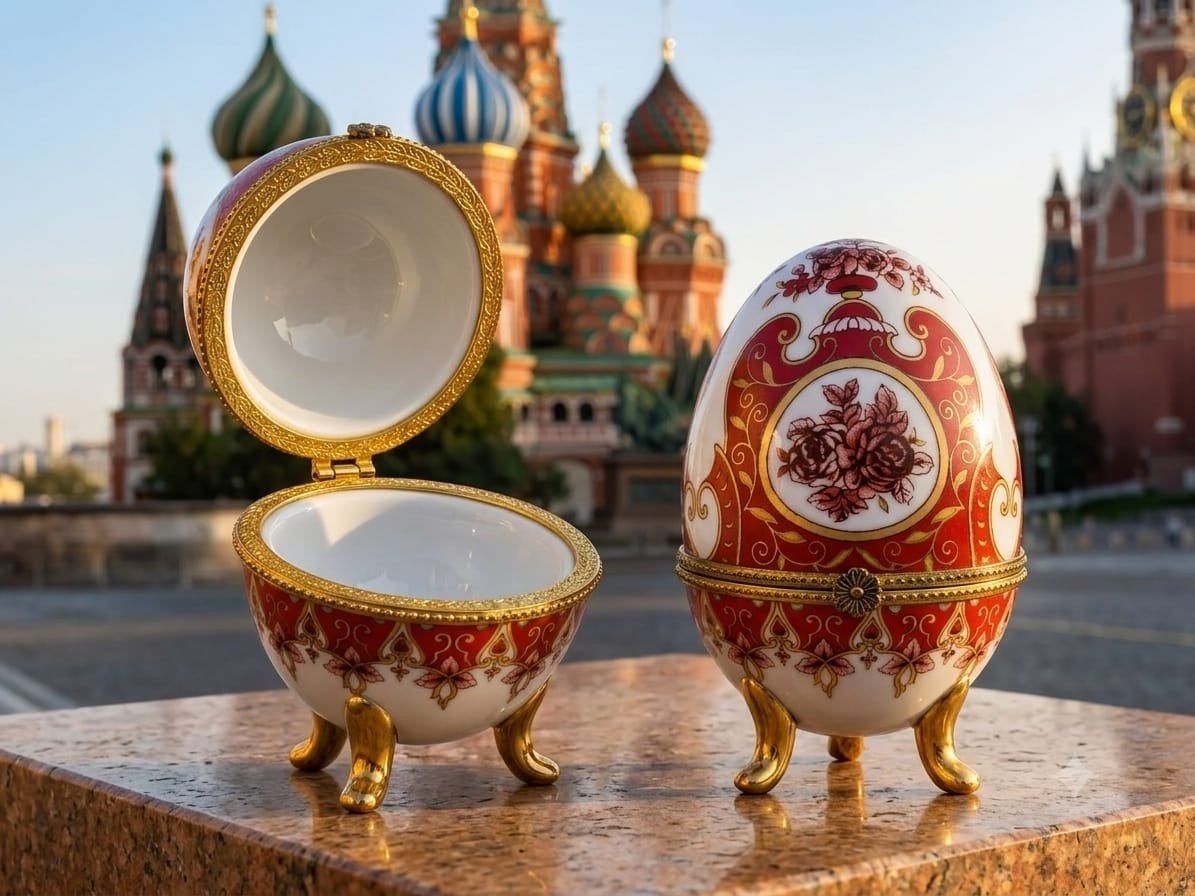 Sieradendoosje in Fabergé-stijl, Antiek en Kunst, Antiek | Porselein, Ophalen of Verzenden