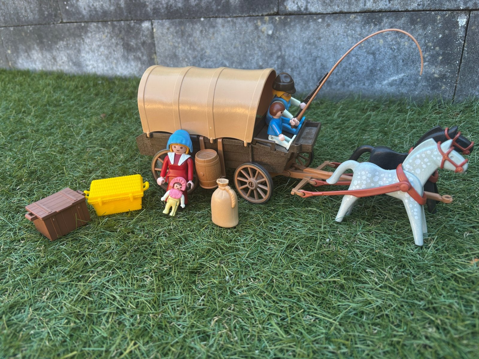 Playmobil Huifkar (3278) met paarden en figuren, Ophalen, Gebruikt, Complete set, Voertuig