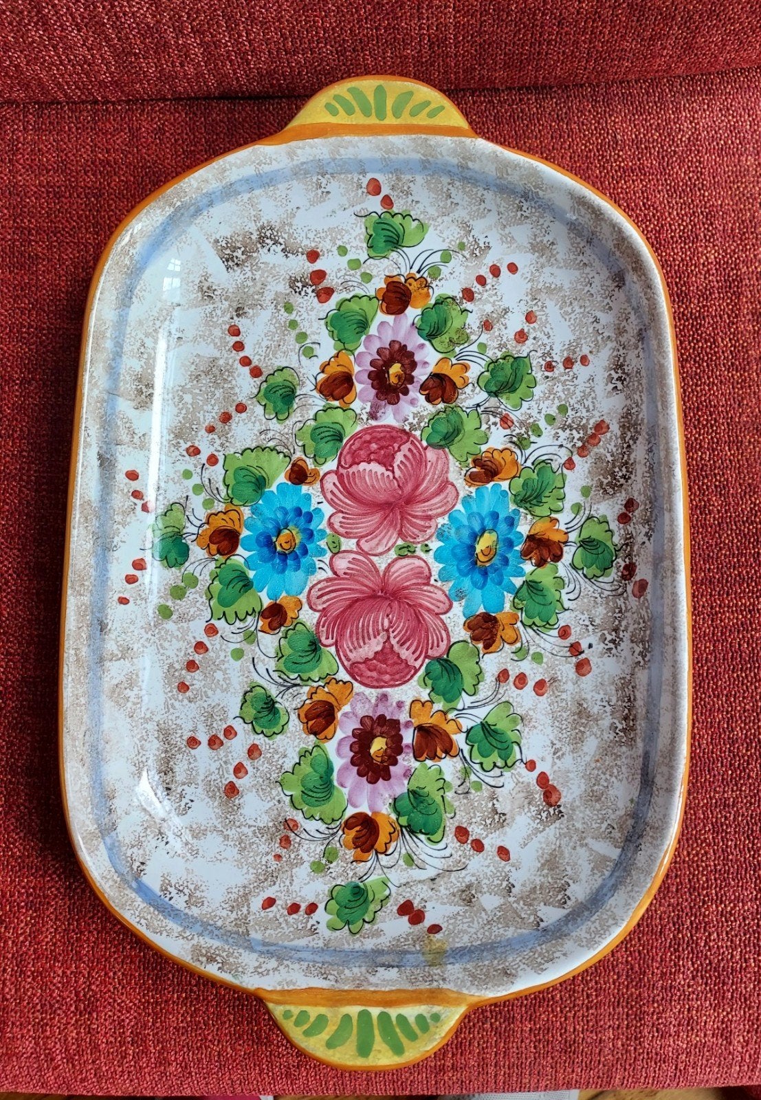 Authentieke Italiaanse Deruta Majolica Serveerschaal – Handb, Ophalen of Verzenden