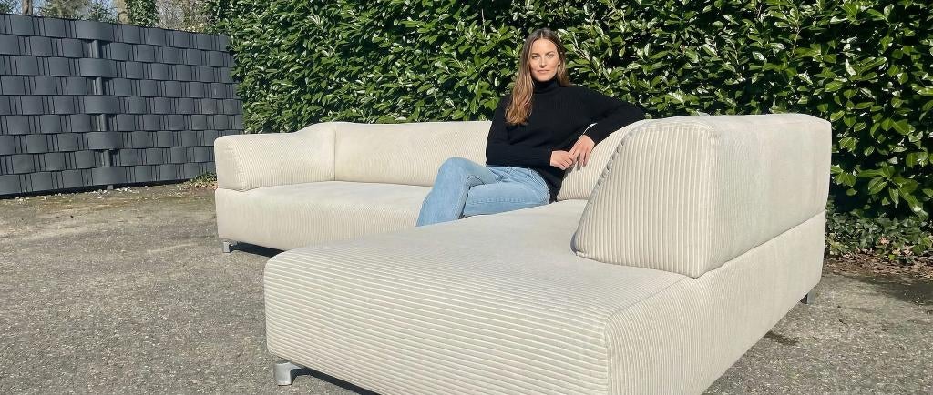 Leolux Faya Lobi Design Hoekbnk-Luxe Ribstof, Design, Hoekbank, 300 cm of meer, 75 tot 100 cm