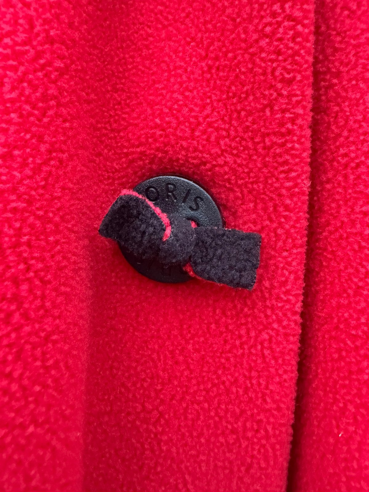 Boris Industries lange rode fleece jas A-lijn maat 2 (44/46), Verzenden, Zo goed als nieuw, Rood