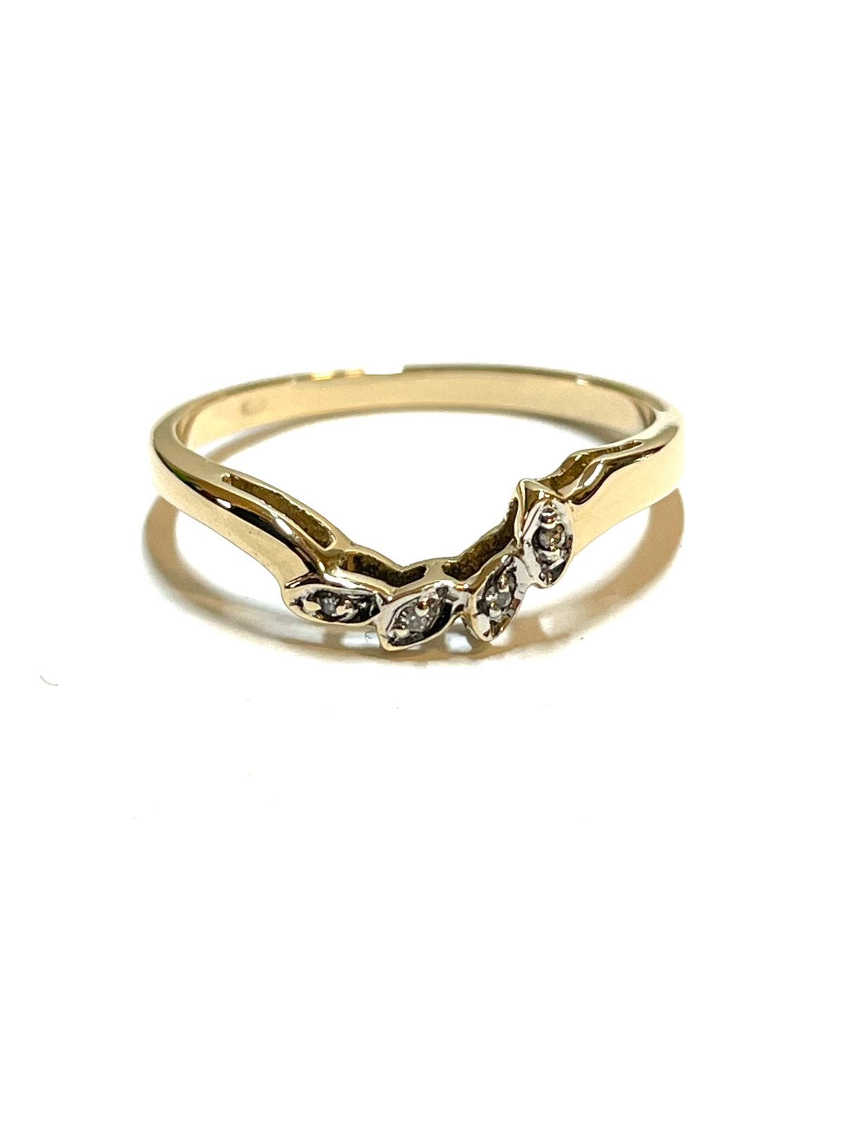 14k gouden ring met diamanten, 18 tot 19, -, -, Ophalen of Verzenden