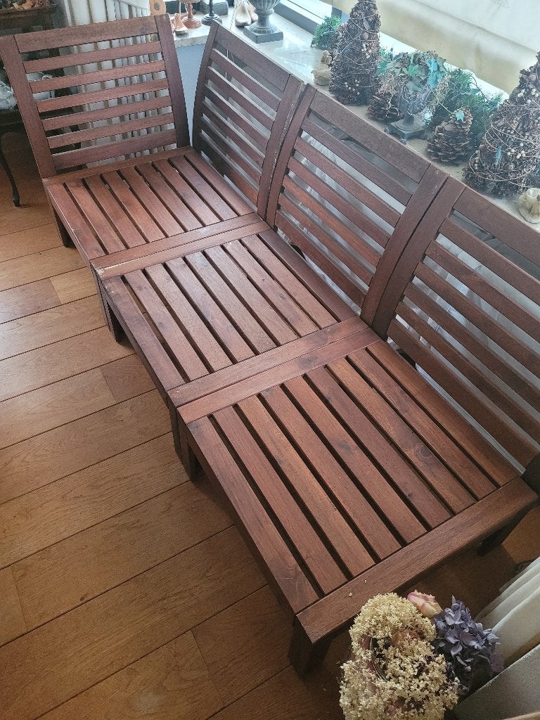 Ikea Applaro, 3 zits, als nieuw, incl 4 leuningen,, Ophalen, 3 zitplaatsen, Zo goed als nieuw, Hout