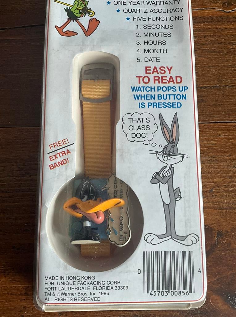 Looney Tunes pop up watch Daffy Duck nieuw geseald., Ophalen of Verzenden, Nieuw