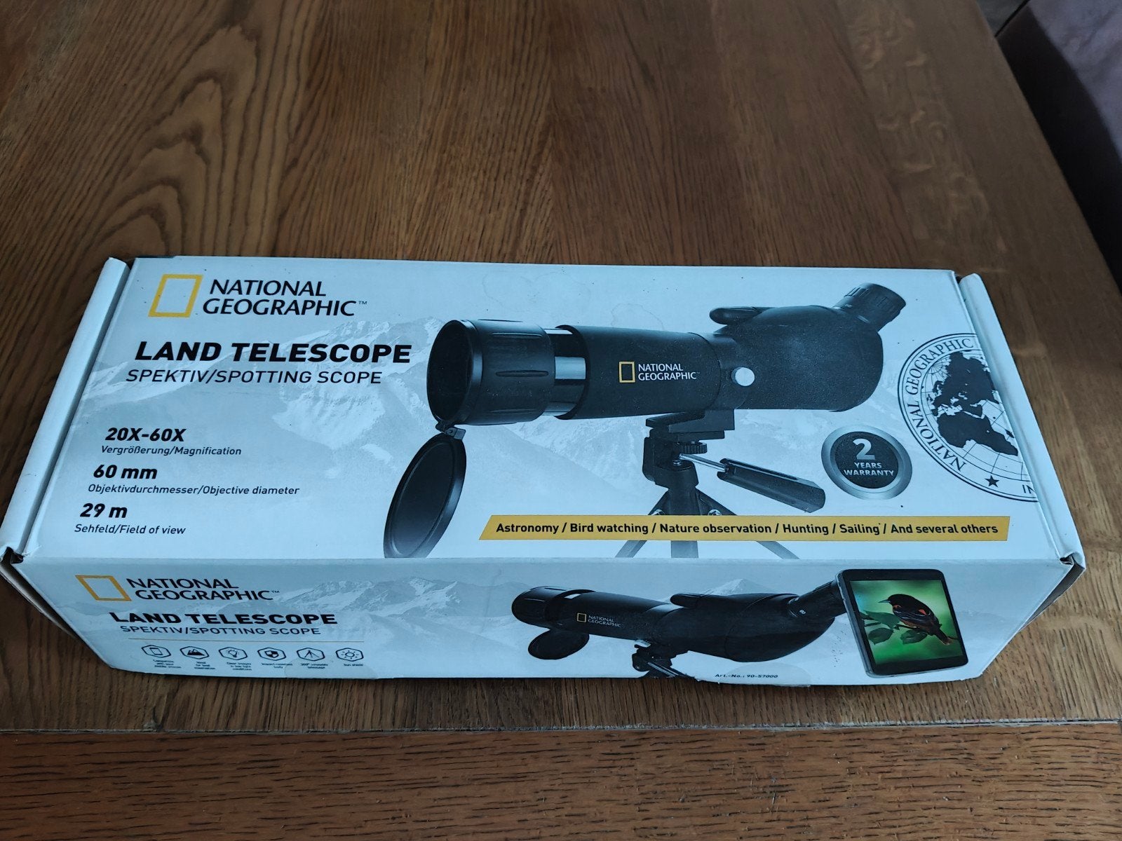 National Geographic Land Telescoop 20-60x60mm, Audio, Tv en Foto, Optische apparatuur | Telescopen, Lenzentelescoop (refractor)