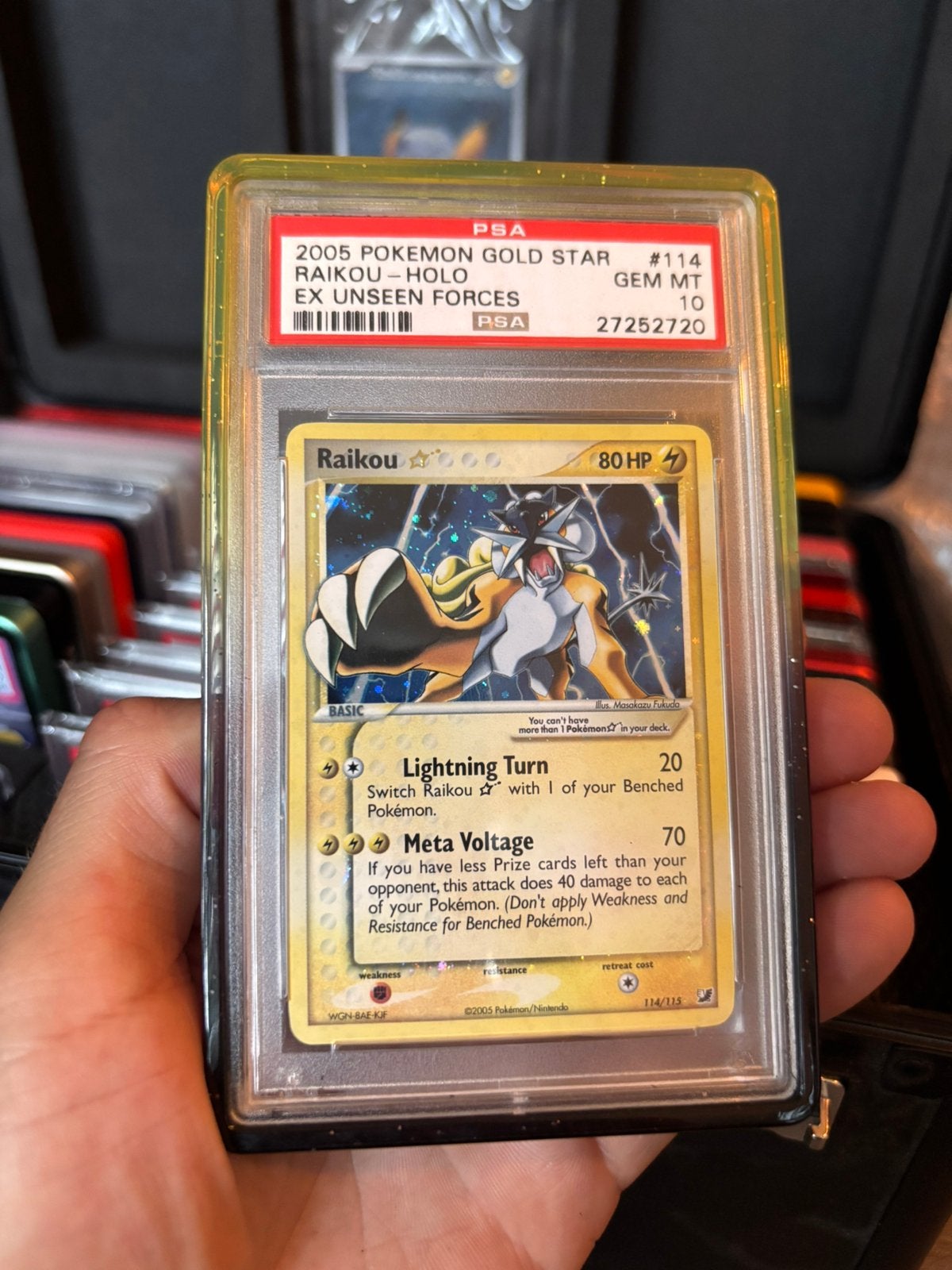Pokemon PSA 10 Gold star Raikou #114, Ophalen, Zo goed als nieuw